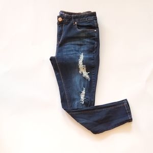 Dark Wash Destructed Jeans